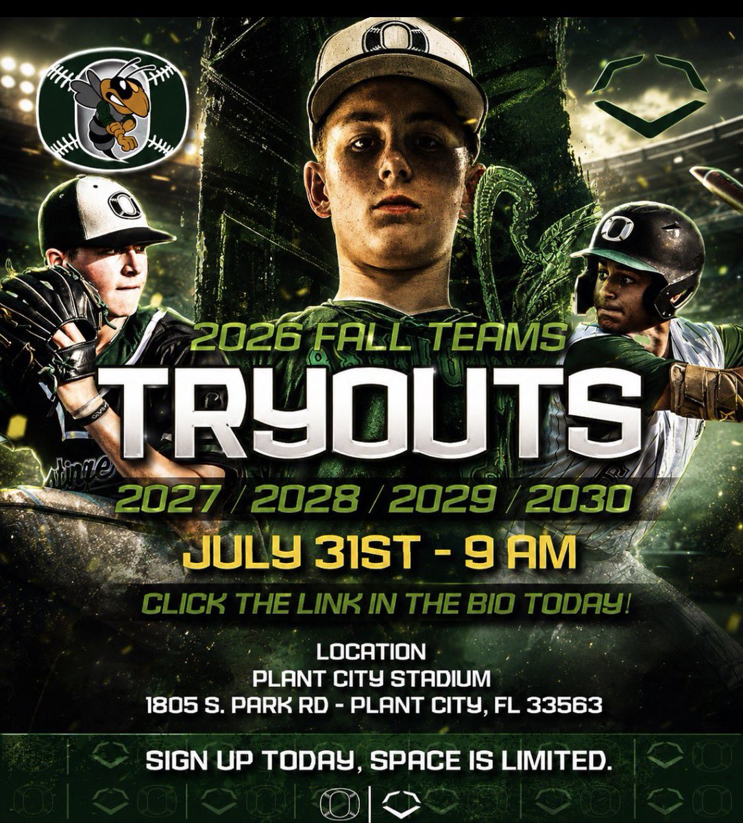 OstingerAcademy's tweet photo. ❇️ OBA Fall Tryouts ❇️
2026 FALL HS TEAMS
➡️ 2027, 2028, 2029, 2030

📅 Mark your calendars for the upcoming Ostingers Baseball Academy Tryouts! 

📆 July 31st @ 9AM
See above ⬆️! 

🚨SPACE IS LIMITED! 🚨Register today by clicking the link in our bio. ⬆️⬆️⬆️

❇️ Spread the word and tag any players or parents who might be interested! 
#PoweroftheO