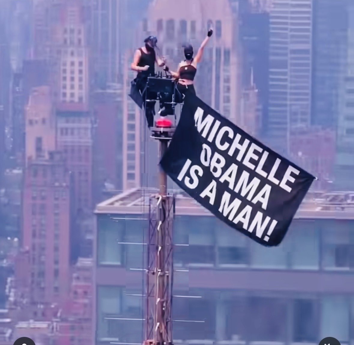 davidhillactor's tweet photo. Education for Democrats: 
Communist couple are released from NYC jail after unfurling flag atop Empire State Building https://t.co/7rI8nH7EJd