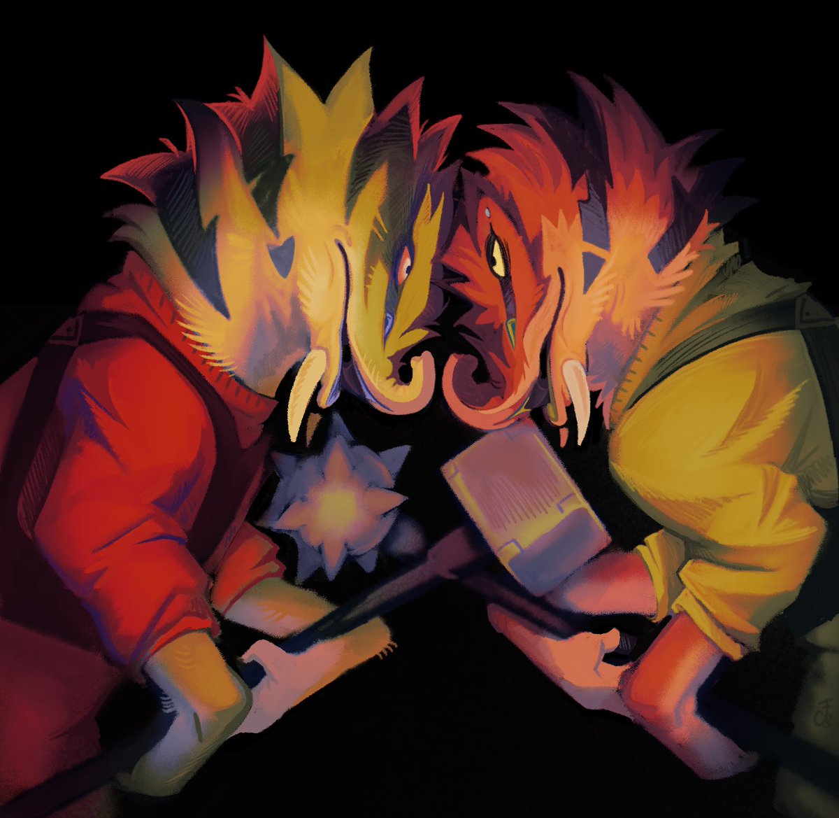 FactoryBought's tweet photo. i had a lot of fun w this one so ima post it

art fight attack for unrestful-waves https://t.co/MaHdjXERUP