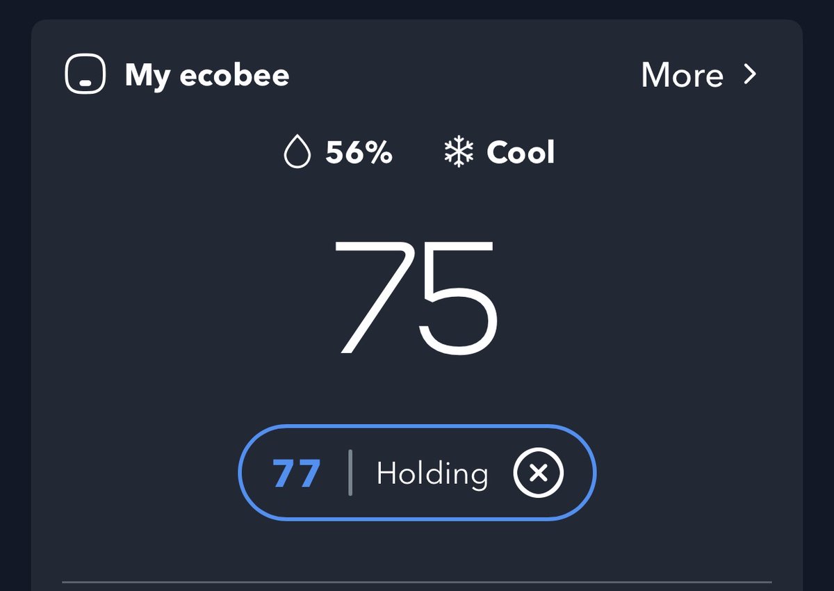 shaylarz's tweet photo. Setting my thermostat to 77°F to own the libs 

(I had it set to 76°F but the actual temp just won’t go above 75°F and I’m freezing) https://t.co/fJ3TsMVllK