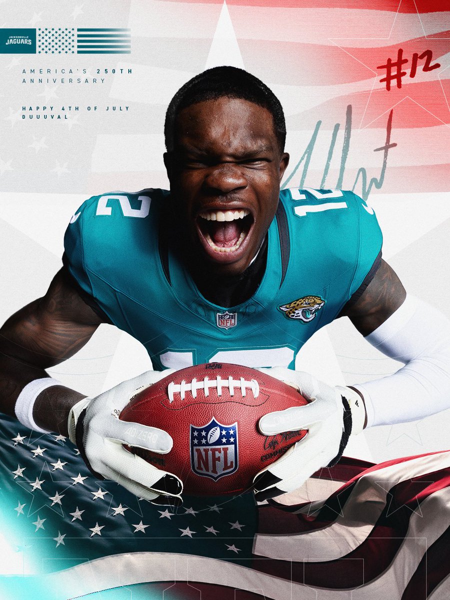 Jaguars's tweet photo. Red, white, and #DUUUVAL 🇺🇸 https://t.co/AhFlfplgrA