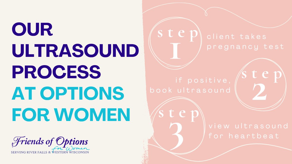 Options4WomenRF's tweet photo. Free ultrasounds can change everything for a woman facing an unexpected pregnancy. 🤍
Help keep them available by supporting Options for Women:
https://t.co/FaIhnvgU7O
#SupportLife #PregnancySupport #RiverFalls https://t.co/oGWmCAE2XU