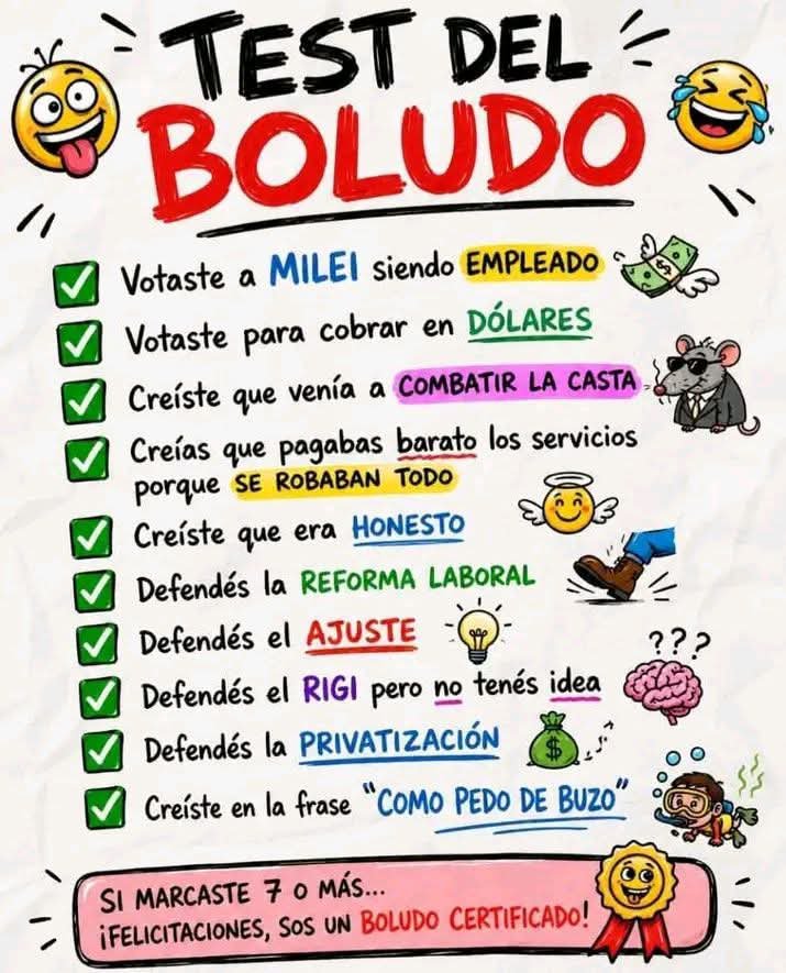 NipotiDaniel's tweet photo. Test del boludo https://t.co/Zb2zf9U9Tq