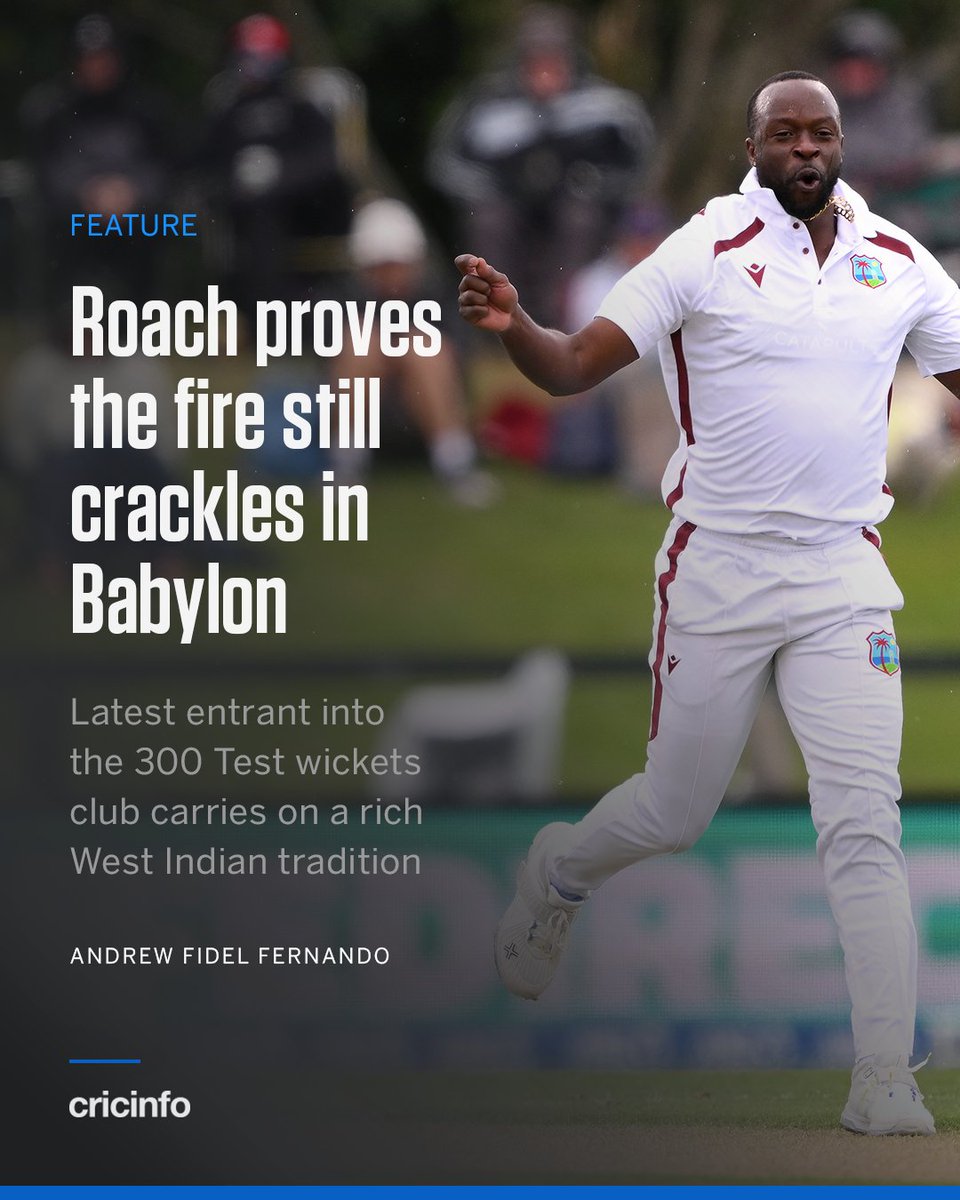 cricinfo's tweet photo. "If Test cricket is going to go bust here, we must treasure what Roach has given all the more"

@afidelf writes: https://t.co/clAlbznjk0 https://t.co/lMCWk26dYk
