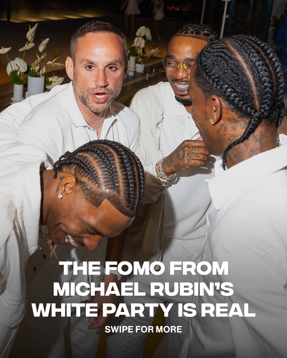 Complex's tweet photo. If you saw it on your timeline you already missed it, Michael Rubin had everybody outside again 🤍

[📸: via/ IG michaelrubin ] https://t.co/H7FfbGlQGv
