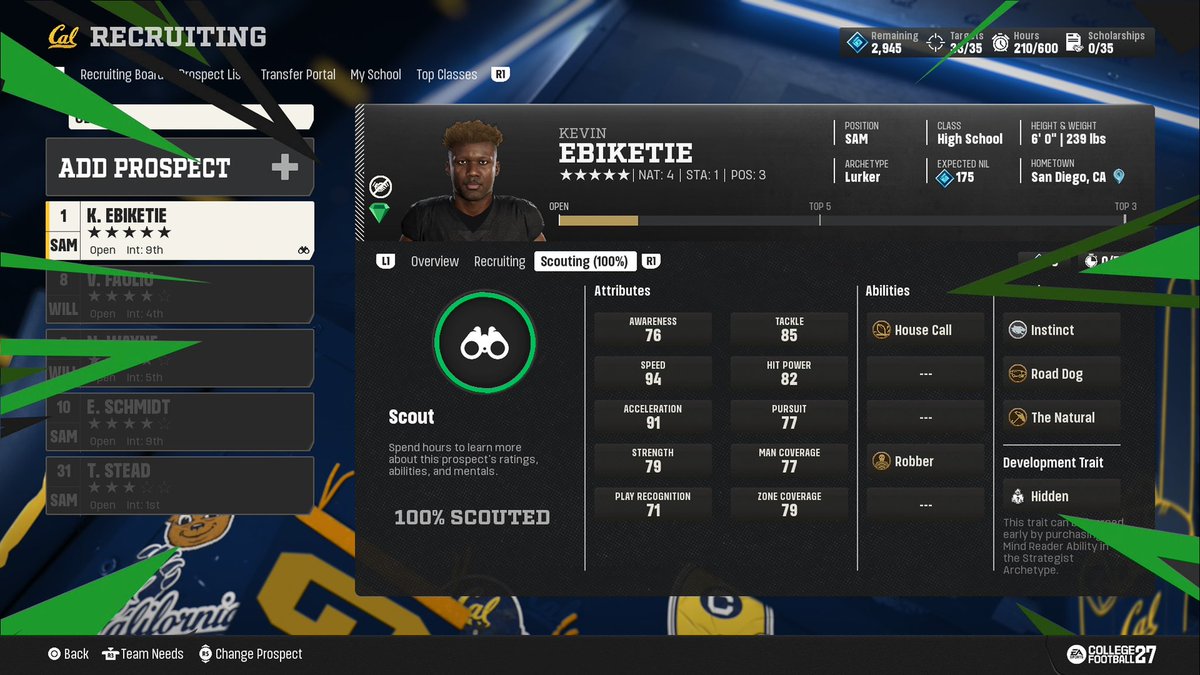 Call_Me_Jaden1's tweet photo. My first Generational LB in College Football 27?! https://t.co/ekA94WxOHU