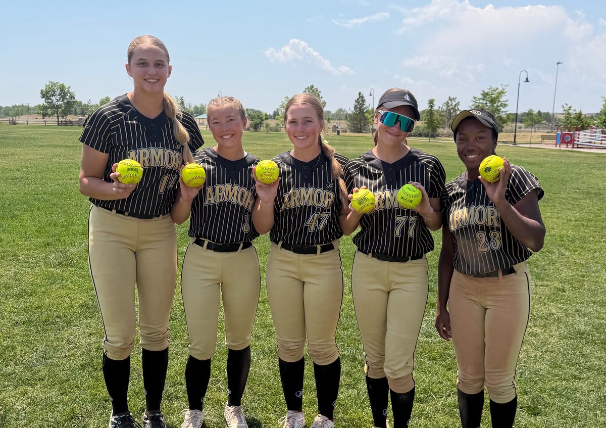 AEDombkowski's tweet photo. Day 2 💣 squad!  Loving this Rocky Mountain air!! 🏔️ 🥎 

@addymikolanis 
@SkylarBerry2029 
@AdelynKurth2028 
@ReeseSprunger28 
@HannahP_2028 

@ArmorEliteFP https://t.co/LEYD3wCRaK