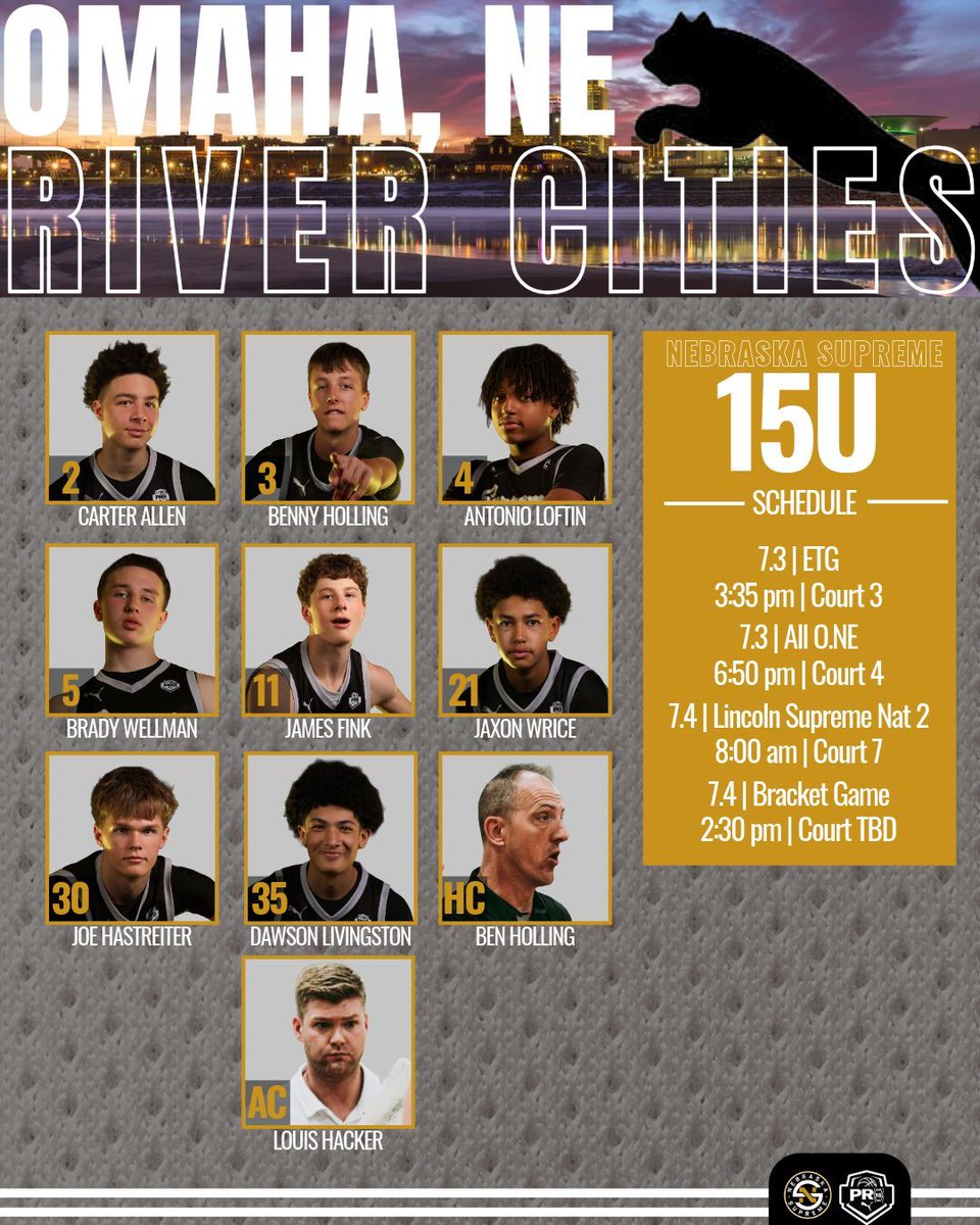 NebraskaSupreme's tweet photo. River Cities: Nebraska Supreme Boys

#SupremeFamily | #RiverCities https://t.co/KOYjzFEzDU