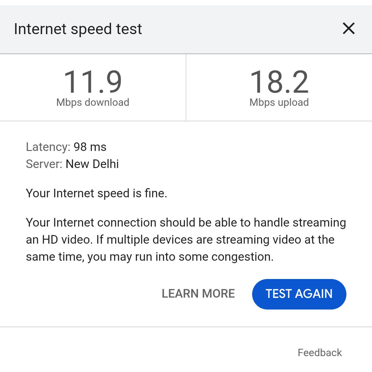 AITCBIPUL's tweet photo. Extremely disappointed with @Airtel_Presence  service. Promised 40 Mbps, but receiving only 11 Mbps (see proof). As a work-from-home professional, this poor connection is disrupting my work. Requesting immediate resolution and an engineer visit. @JioCareMy Account ID: 20053612833 https://t.co/1Jk6Ud9NND