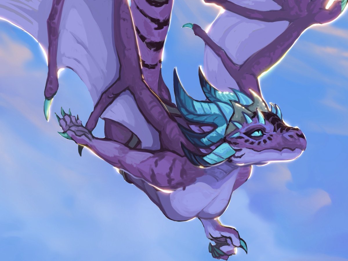 esiaart's tweet photo. Purple gem dracthyr on the flight ✨ https://t.co/mfpyCl4MjS
