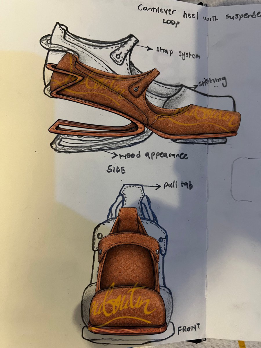 sirmuelsparq's tweet photo. A heel that doesn’t rely on a heel.

A suspended cantilever loop concept inspired by @LouboutinWorld https://t.co/zNEGgW7Q3s
