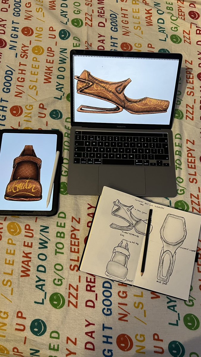 sirmuelsparq's tweet photo. A heel that doesn’t rely on a heel.

A suspended cantilever loop concept inspired by @LouboutinWorld https://t.co/zNEGgW7Q3s