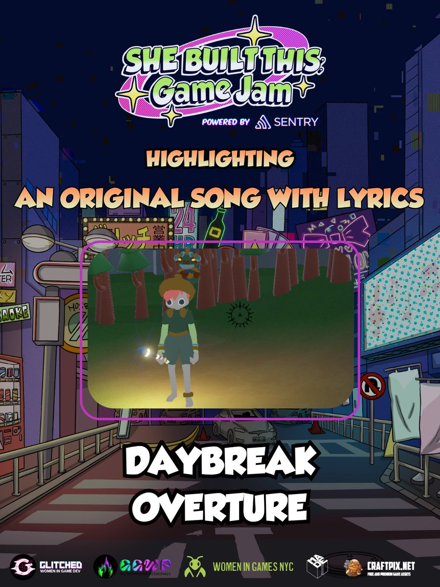GLITCHEDSF's tweet photo. From a working MMO to a game with an original song with lyrics, amazing talent was showcased during the She Built This: Game Jam. Here are highlights GLITCHED picked! 🧡

Play the games on itch! https://t.co/osHF9xiGtj
#gamejam #indiedev #gamedev #gaming #shebuiltthis https://t.co/kGG4FujMLz