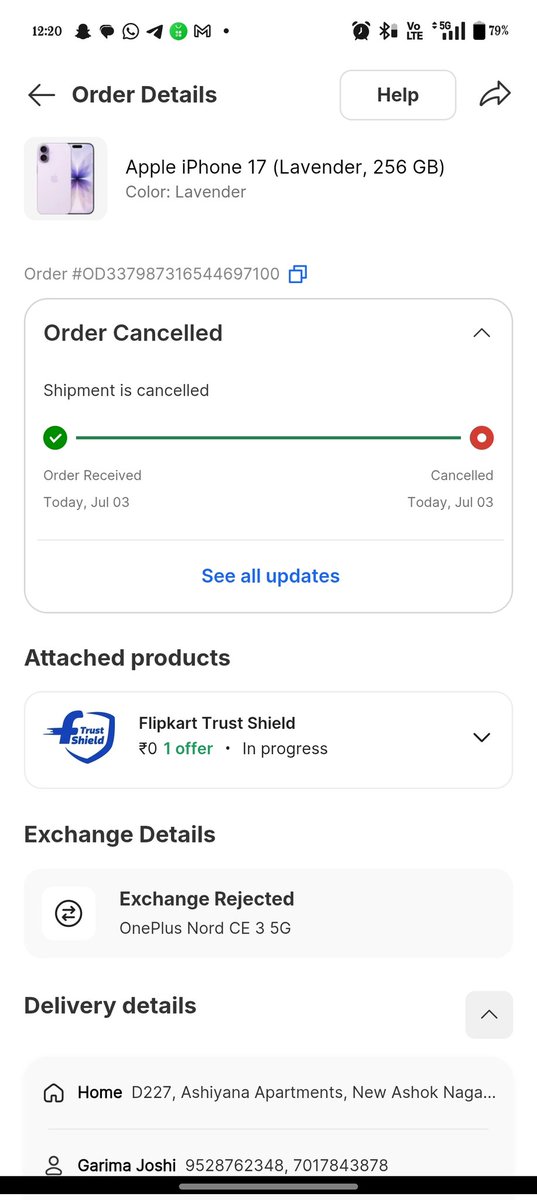 GarimaJ72326592's tweet photo. Dear Flipkart,
Please stop fooling people.
You are starting a sale on what basis?
Sale is going to start from the 4th of June & guess what? Order is cancelled on the 3rd of June at the exact same time I have ordered. #FlipkartSale #Flipkart #Stopmisleading https://t.co/912fxRtUhT
