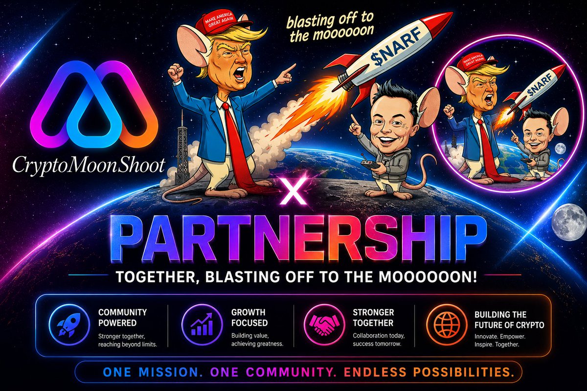 CryptomoonTW's tweet photo. 🤝 𝗣𝗔𝗥𝗧𝗡𝗘𝗥𝗦𝗛𝗜𝗣 𝗔𝗡𝗡𝗢𝗨𝗡𝗖𝗘𝗠𝗘𝗡𝗧🤝
➡We are so excited to Announced  our New #Partnership with @narf_meme

📣  Welcomes To Crypto Moon Shoot as our Partnership✅
Website:https://t.co/3pNPD02EhK https://t.co/c44XmIOyjP
