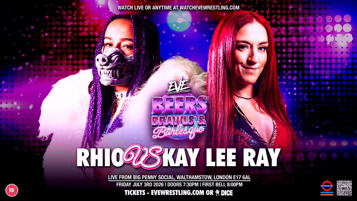 ProWrestlingEVE's tweet photo. JUST 24 HOURS AWAY

FRIDAY - JULY 3
Walthamstow, London 🇬🇧

🎟️ Watch live in person:
https://t.co/aRQyPCQH1w

📺 Watch LIVE on YouTube:
https://t.co/bhEeIPoCIE https://t.co/LCLBJyJFpX