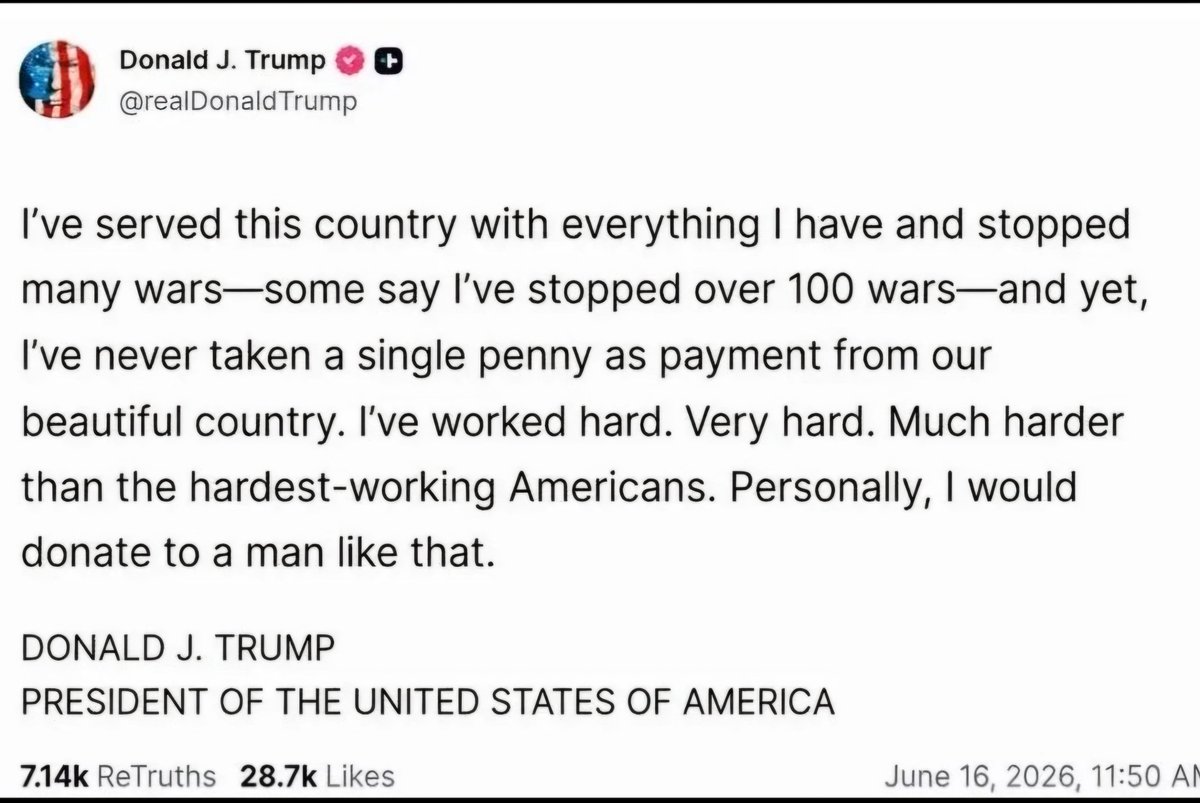herotimeszero's tweet photo. For ten years Donald Trump has been sending the most unhinged messages in America. But this takes the crazy cake.

We are at DEFCON 1 of dementia.

25th now. https://t.co/T3FuAoNZcQ