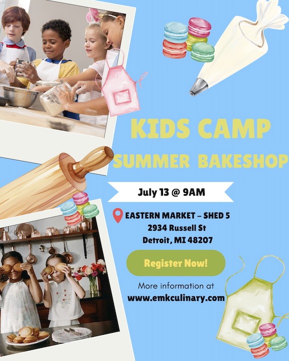 EasternMarket's tweet photo. Need to get the kids in a cooking class this summer? Register today for Evelyn's Midtown Kitchen Kids Camp Summer Bakeshop! 🍰🍪🎂🧁

Monday, July 13 through Friday, July 17, 9 am - 11:30 am in Shed 5 at Eastern Market.

Ages 7 - 12

Register at https://t.co/W7Gqiczt2W! https://t.co/b23SQZzAj1