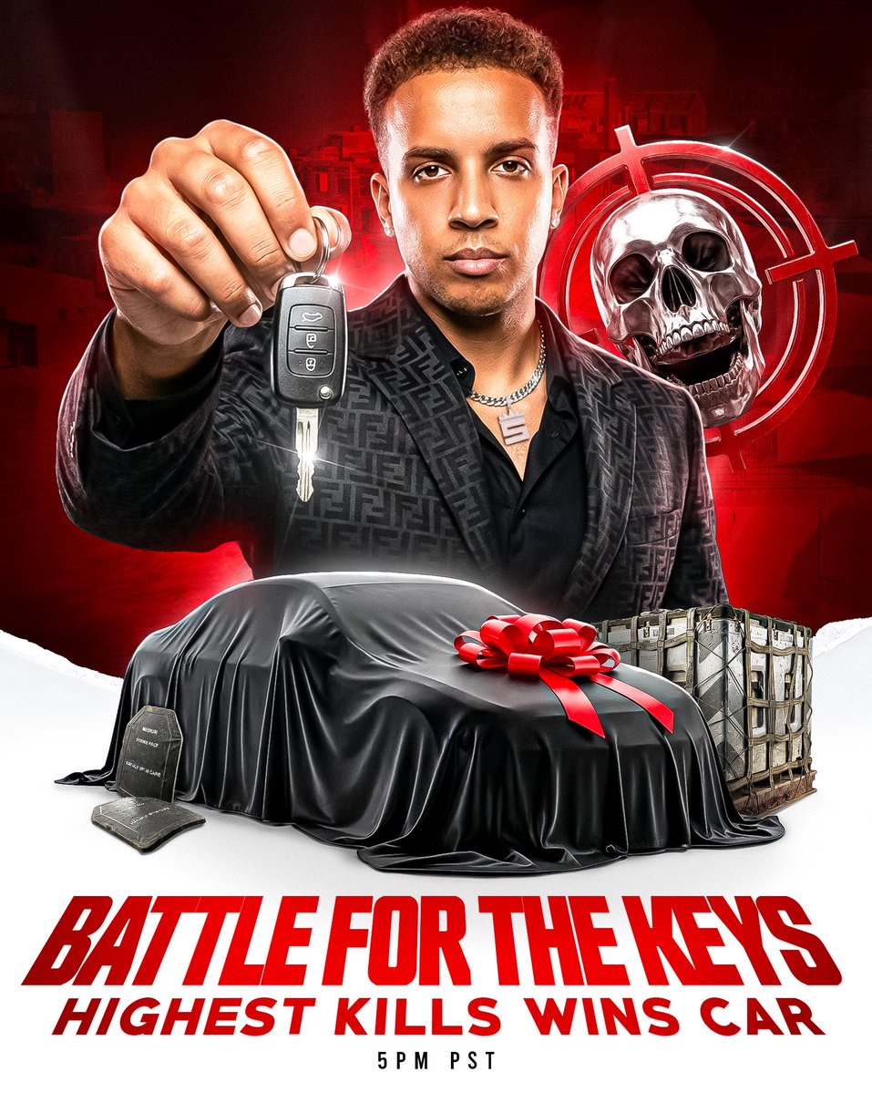 Swagg's tweet photo. I’M GIVING AWAY A CAR… 🔑🚗

BATTLE FOR THE KEYS Tournament. Start July 4 (5pm PST)

Comment below why you need a Car ☢️ https://t.co/5Nt4pM2RKB
