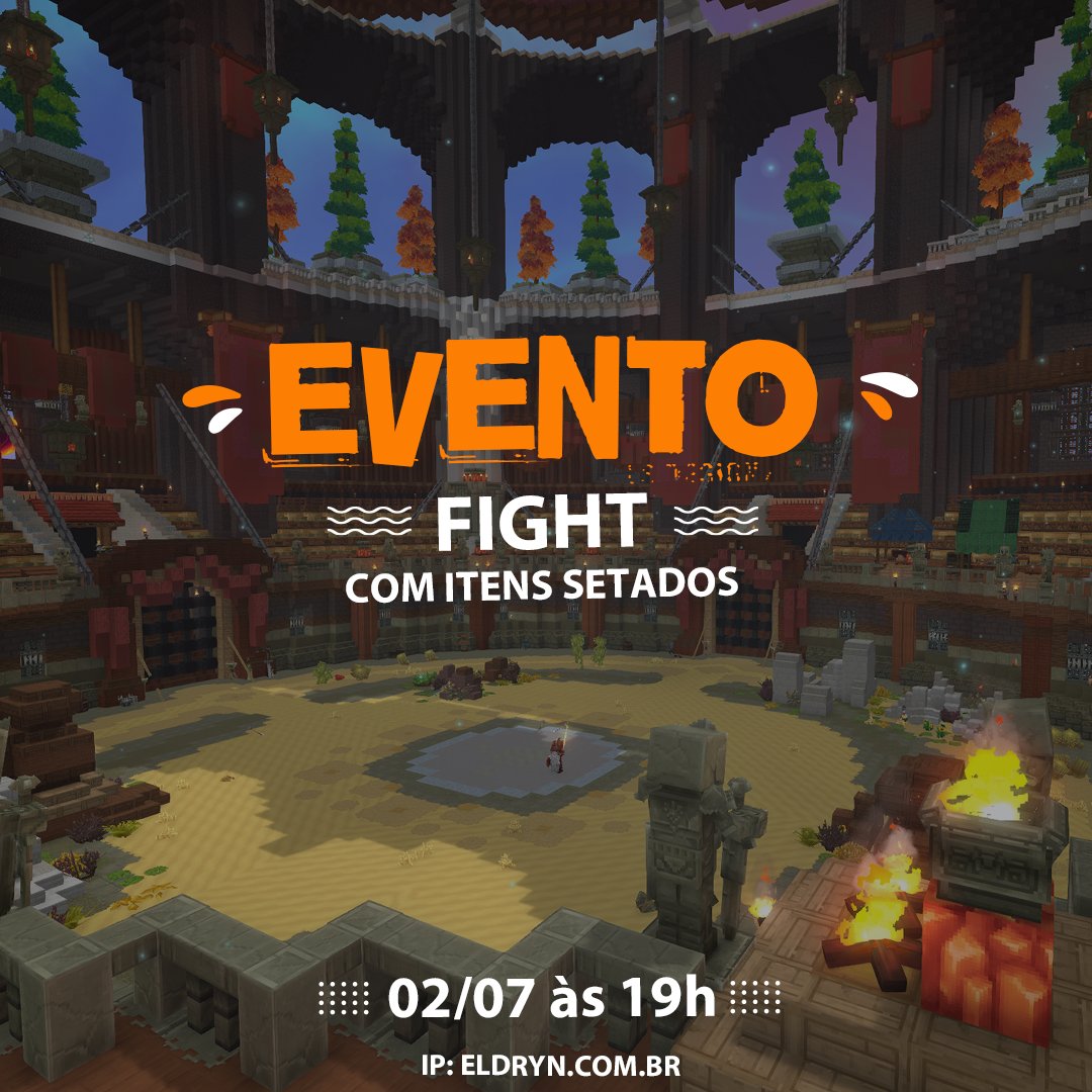 eldrynhub's tweet photo. 🏛️ Evento Fight no Coliseu do Survival!

Lute em um PvP solo (todos contra todos) com itens lendários, todos configurados exatamente iguais para garantir uma disputa justa.

🏆 O campeão recebe recompensas especiais, e todos os participantes ganham chaves semanais.

📅Hoje às 19h https://t.co/HUFjVhWRPT