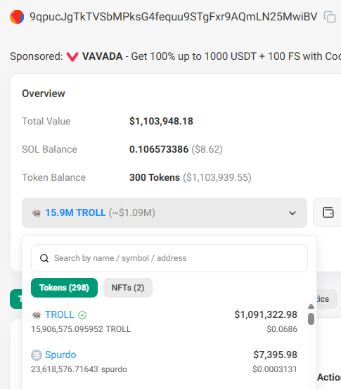 lxpump's tweet photo. huge ebin "epic" endorsement from a $TROLL whale with 1M bag also holding yuge $SPURDO bag

this is an https://t.co/4wZnKw48Dk