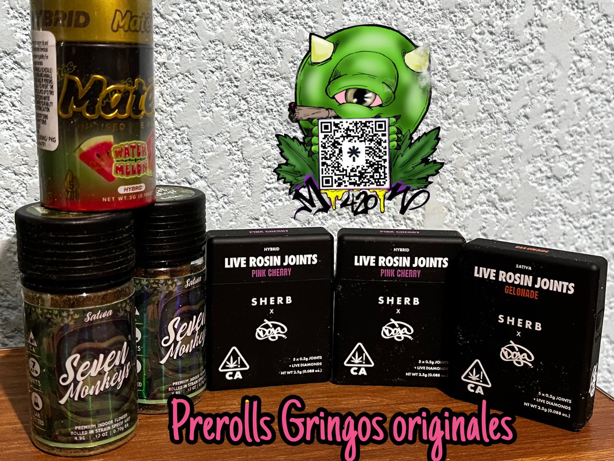 Miguelcuatro710's tweet photo. Porros gringos originales! Mejoro precio si se llevan todos. #MuhaMates #SevenMonkeys #sherbXDoja #Prerolls #CDMX #DealerShip #DealeraDomicilio #420friendly #FloresMagicas #420Mexico https://t.co/MaDvKM9ZUq