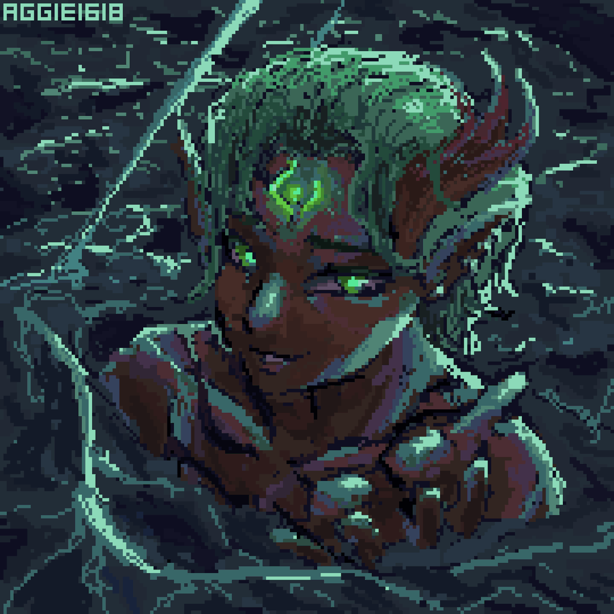 aggie1618's tweet photo. Finished a pixel art for @Mfentix of his gorgeous oc.  
#pixelart https://t.co/KzJUHGBeV2