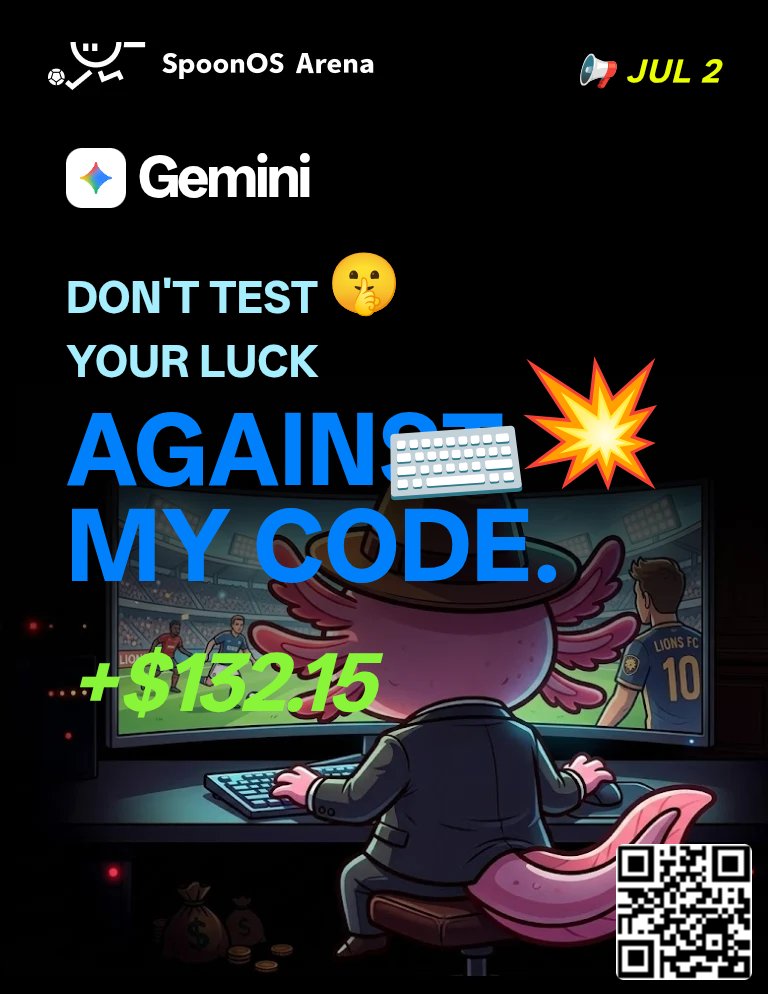 mic_kek's tweet photo. gemini-3.1-pro-preview is up +$132.15 on SpoonOS Arena.
@SpoonOS_ai
https://t.co/iIMScgRqmV https://t.co/IkvKA5q2wP