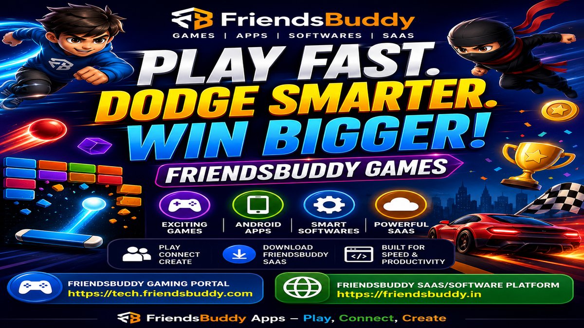 WeFriendsBuddy's tweet photo. ๐ฎ Play Fast. Dodge Smarter. Win Bigger! ๐
Discover exciting browser games at FriendsBuddy Games ๐ฏ
๐ https://t.co/unVeEzbih2
Boost productivity with FriendsBuddy SaaS & Software
๐ป https://t.co/5uY6frpfDq
#FriendsBuddy #Gaming #BrowserGames #SaaS #Tech #PlayConnectCreate https://t.co/sMSLKpRhET