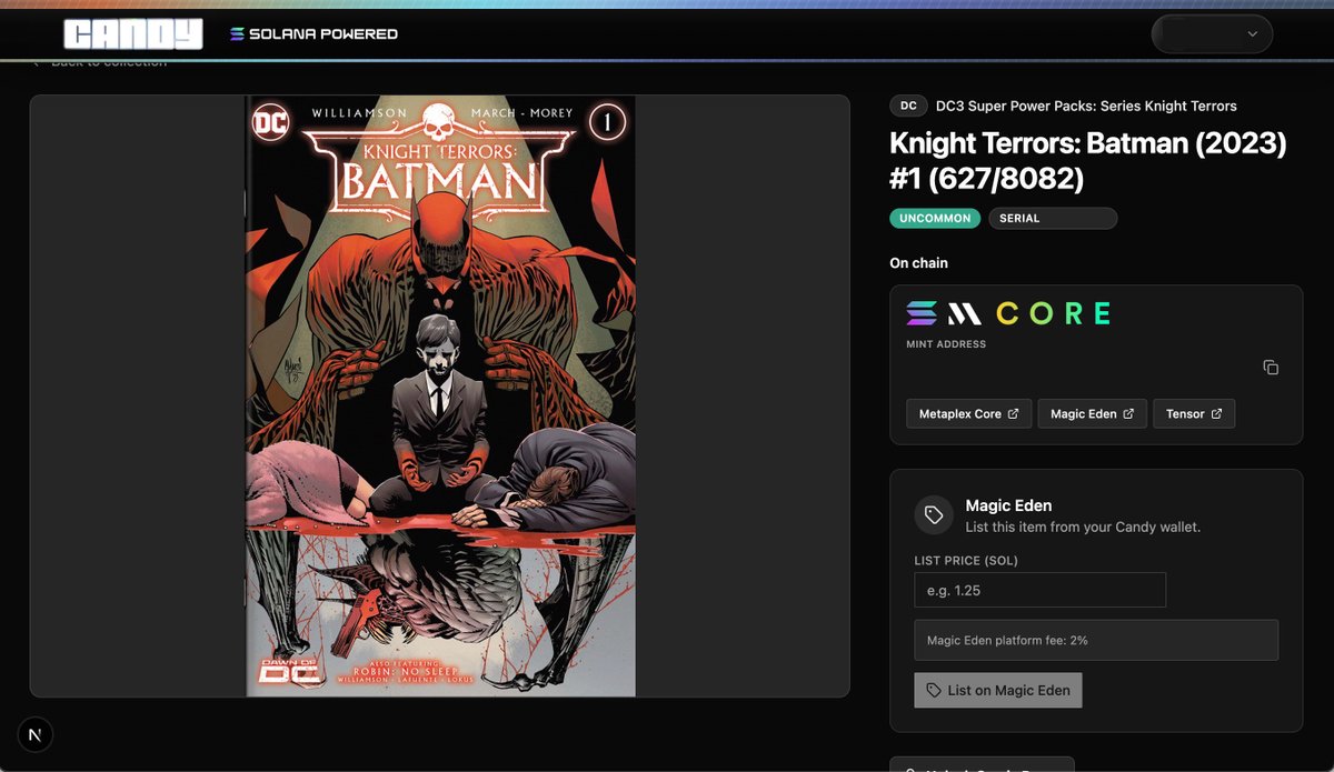 CandyDigital's tweet photo. So just finished talking with @CandyManMat and he dropped me a quick teaser 😌

Peep the column on the right 👀

Listing to @MagicEden directly from https://t.co/MYV2wJ0Rj2?! Yes. https://t.co/F4YW9aCI5r