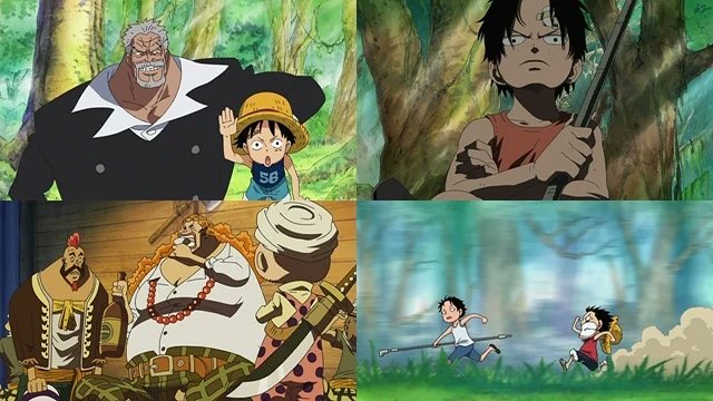 Shaxel13's tweet photo. 493. Capítulo muy gracioso en el que vemos la infancia de Luffy y Ace, menuda domada le están metiendo todos a Ace desde Marineford con lo mucho que me gustaba antes. Luffy muy divertido y Garp y Dadan siendo los mejores, pensaba que eran pareja https://t.co/AaIouTulxn