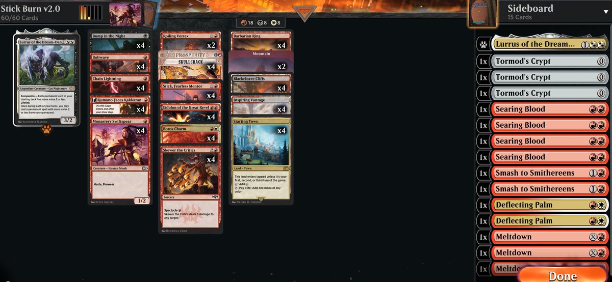 MTGJankTank's tweet photo. Stick Burn v2.0
[Historic]

https://t.co/5ToIOqeTgE

#mtg #mtga #mtgarena #magicarena #magicthegathering #marvel #marvelsuperheroes https://t.co/Qv5USpRgOc