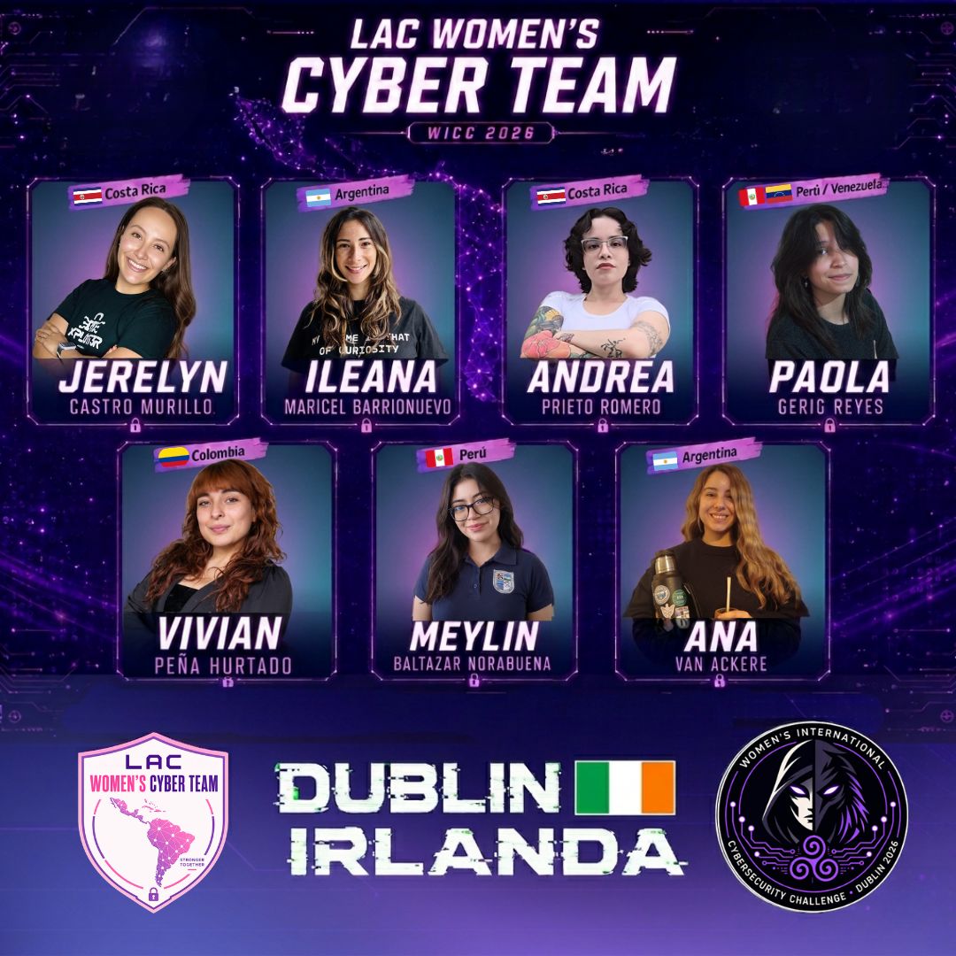 colCERT's tweet photo. 👉Desde el #ColCERT respaldamos a la comunidad #LACWomensCyberTeam, que llevará el talento femenino en ciberseguridad de Latinoamérica y el Caribe al Women's International Cybersecurity Challenge, del 9 al 10 de julio en Dublín, Irlanda.🗣️Destacamos la participación de la colombiana Vivian Peña Hurtado, quien hará parte del equipo que representará a la región en esta competencia clave para construir un ecosistema más preparado y resiliente.🇨🇴
#MujeresTIC #WomenInCybersecurity