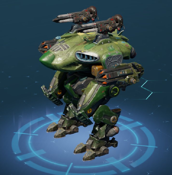 ciber_rich's tweet photo. The Griffin with two mounted Hydras and two mounted Spirals was the second favorite robot of mine to control early on in War Robots. Just like the G.I. Patton the Griffin is also outdated nowadays in War Robots. Screenshots of exactly how my Griffin looked in-game. https://t.co/E7NA7hKiYW