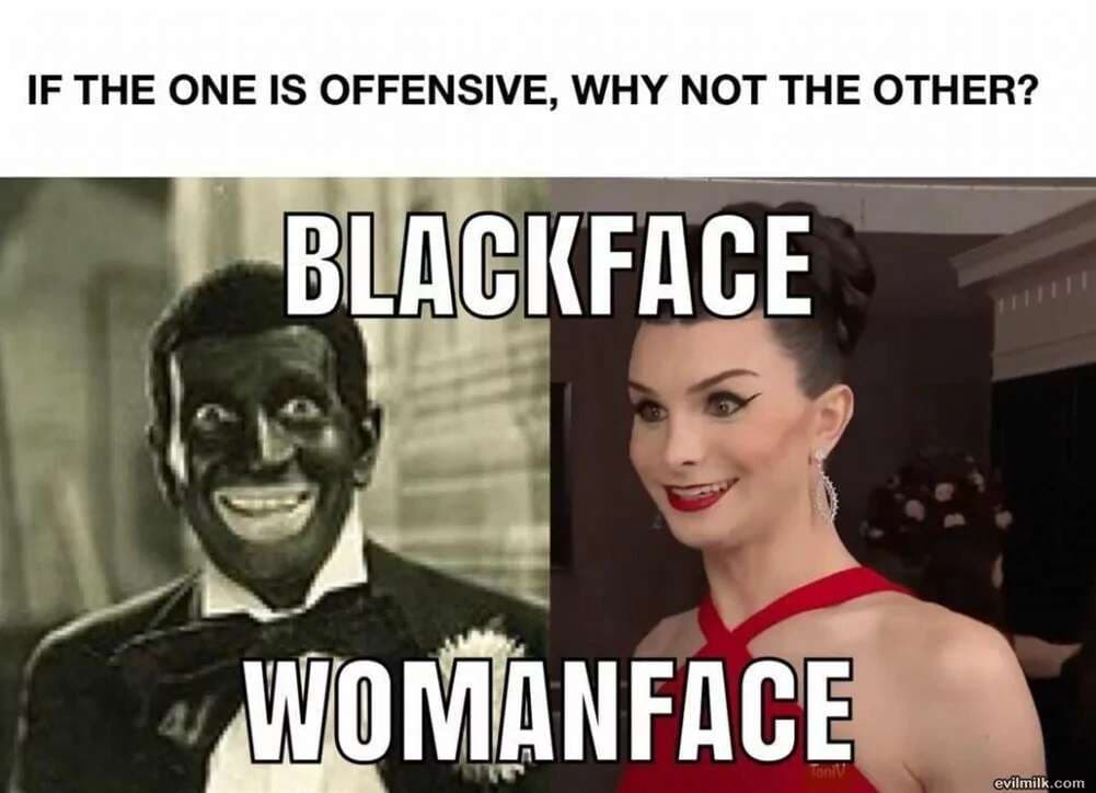 ChrisBGAConserv's tweet photo. @ailanyus Because he's a mentally ill man wearing womanface. https://t.co/TMrOuWMOoL