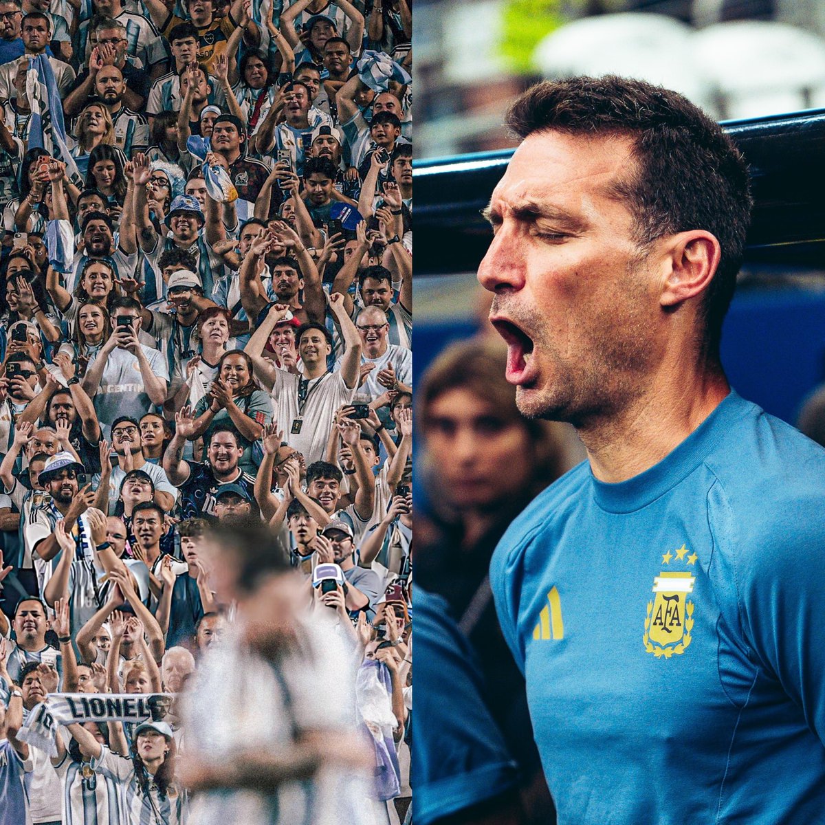 sudanalytics_'s tweet photo. “Para nosotros la gente siempre es un refuerzo, nunca una presión. Los esperamos mañana, que nos den ese apoyo que necesitamos y que disfruten viendo a su equipo”.

Lionel Scaloni. 🫶🇦🇷 https://t.co/MUhcTFAqLi