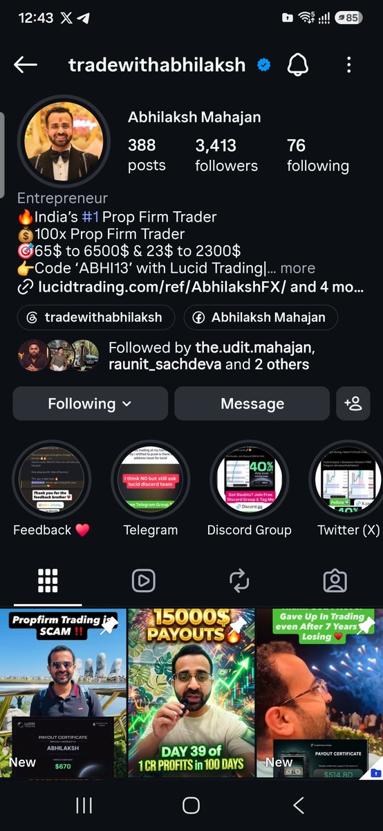 Vishal_1768's tweet photo. @Abhilaksh_fx @Tradeify Following you from past few months actually 😅 https://t.co/c39jg8yCyg