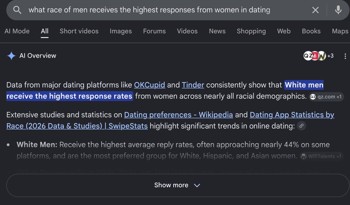 sim0648's tweet photo. @Jett1v @flvcovlquimistv you're trying way too hard to seem loved, and of course when all you search is things related to "why black men are the best!" that's what your fyp is going to be filled with. stop using biased prompts and coping and accept the reality that you live in. https://t.co/VMS73ftdaj