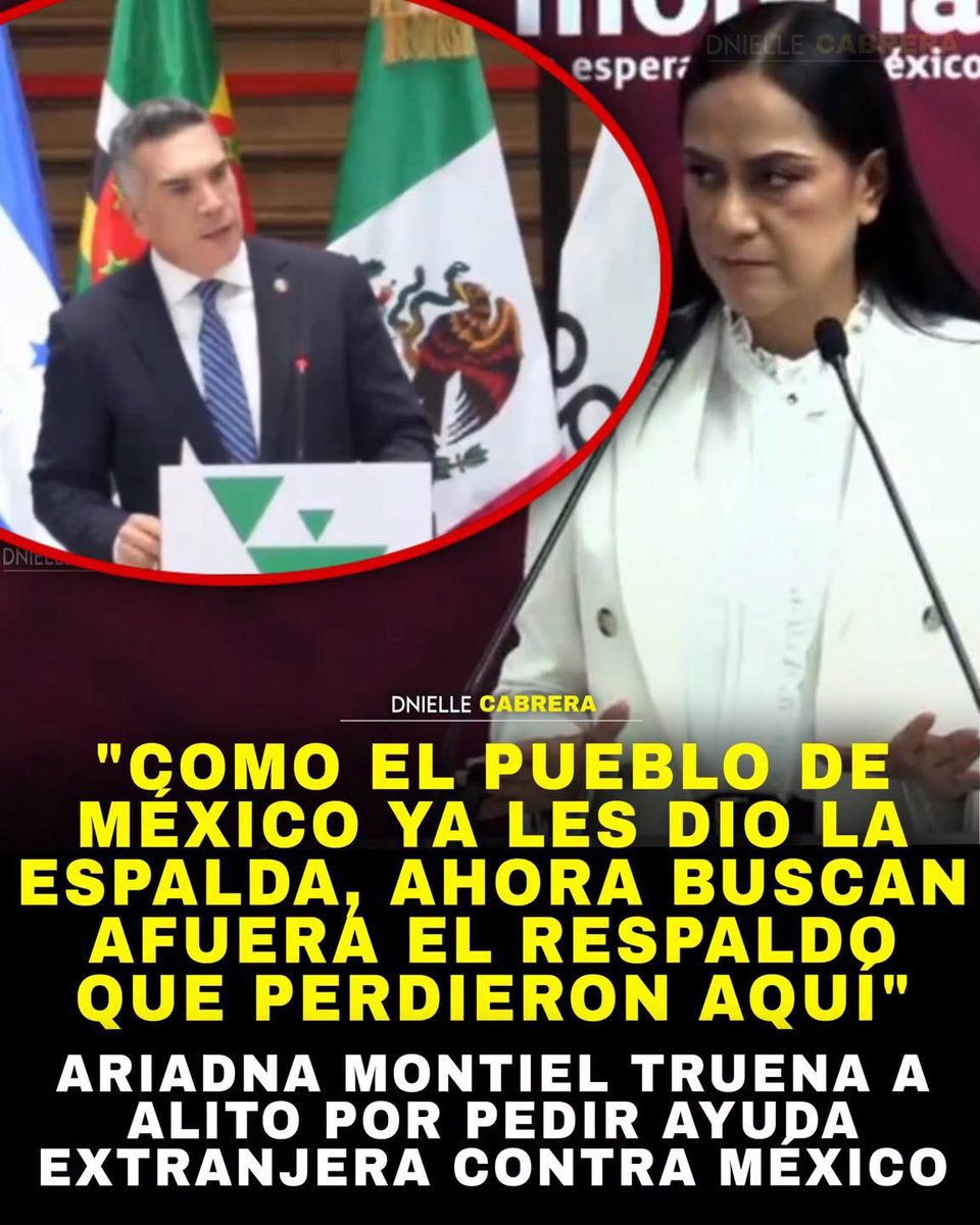 DnielleCabrera's tweet photo. 🚨 LO TRUENAN POR TRAIDOR!

La presidenta de Moren4 Ariadna Montiel truena contra Alito por pedir ayuda mundial en la COPPPAL en contra de México:

“Como el pueblo de México ya les dio la espalda, ahora buscan afuera el respaldo que perdieron aquí. Y todavía tienen el descaro de hablar de “n4rkogobierno”, cuando fue el PRIAN el que permitió el crecimiento del crimen organizado y dio origen al narcoestado que hoy estamos desmontando”