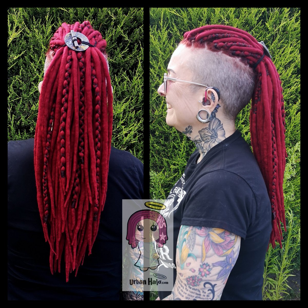 Urban_Halo's tweet photo. Keeping it simple and chic. 👌❤️

Still on the #woollies, I've installed Dawn's fresh super soft set of temporary wool #dreadlocks.
Rich cherry red with a few wraps made to match her own hair colour. Gorgeous. 😇

Urbanhalouk #dreadlocks #reddreads #festivaldreads https://t.co/FB1DLlsZGd