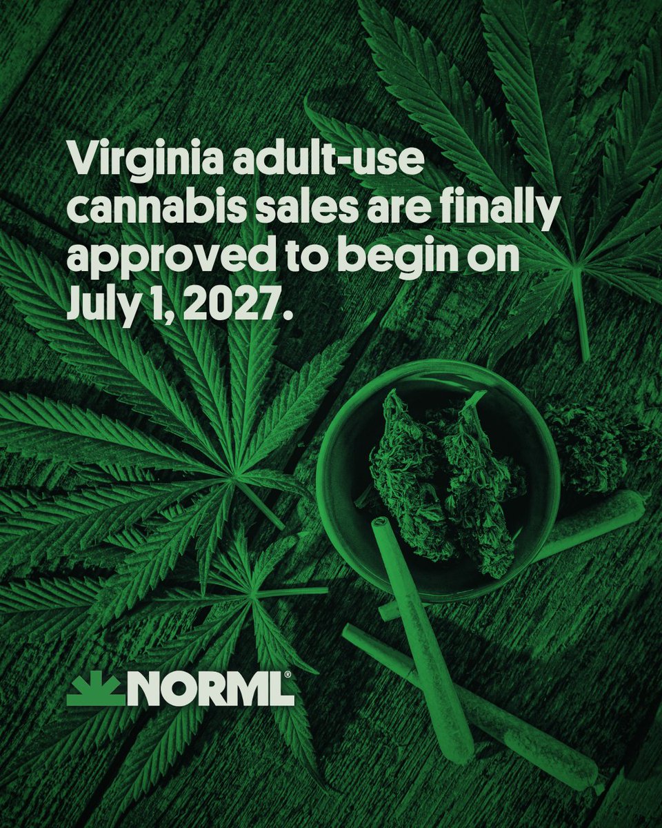NORML's tweet photo. 🌿 NORML kept the pressure on, fighting for legal adult-use cannabis sales in Virginia even when lawmakers and governors stood in the way. Our years of advocacy have finally helped secure the regulated marketplace Virginia consumers were promised.

🔗 Read more: https://t.co/rgAOv6kP31