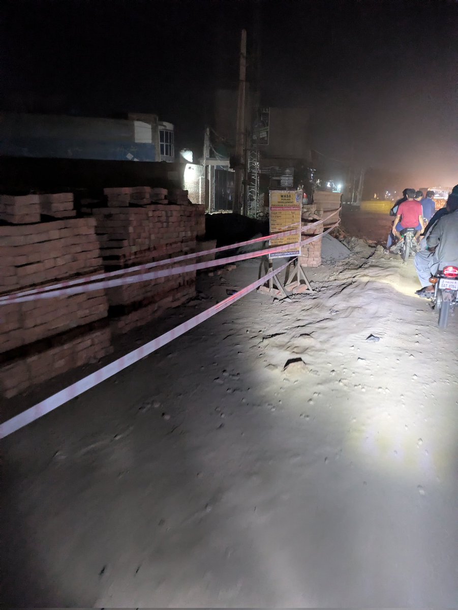 Hamibrown009's tweet photo. Road excavation is not the problem—unsafe excavation is. Deep, uneven road edges, no proper restoration, no lighting, no reflective warnings, and poor barricading put lives at risk every night. @WASAPunjab @CMPunjabPK Please take immediate action. https://t.co/9oLGIQF9J8