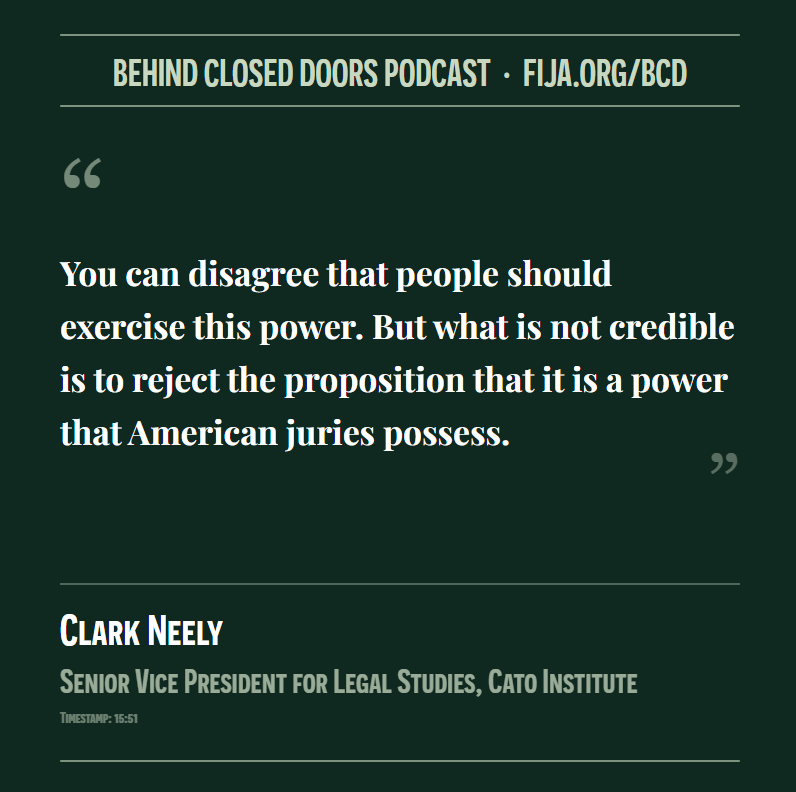 FIJANational's tweet photo. Clark Neily responds to conservative criticisms of Jury Nullification on our latest podcast episode

https://t.co/uittfMyCLF https://t.co/OoexhEIw9S