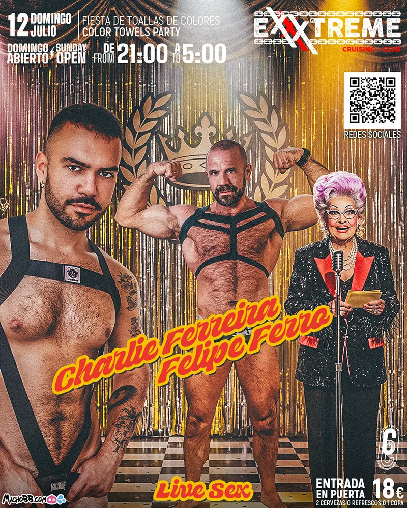 FrankFoRealz's tweet photo. Upcoming headliners for July 9th-12th at @Exxxtremecruis1 in Torremolinos.
July 9th
@GustorresXx 
July 10th
@purocastrox 
@GemmaGomory 
@LaraVegaOficial 
@RubenDiMarcoXXL 
July 11th (My birthday!)
@Rober_g0 
@JOHNBrachalliXX 
July 12th
@toyboycharliex 
@JOSEQUEVEDO_XX https://t.co/GM6CEOnz4L