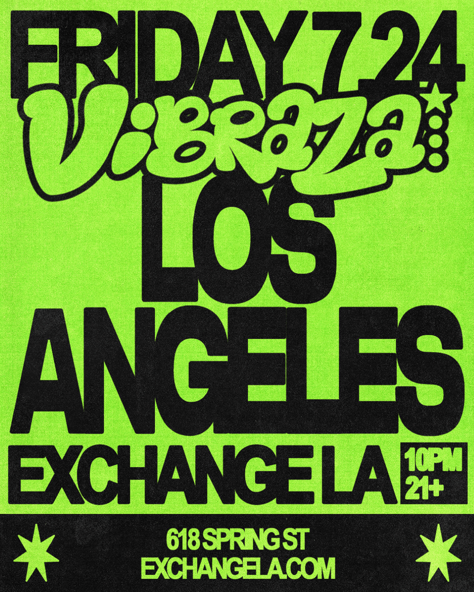 ExchangeLA's tweet photo. Calling all Latino ravers! Vibraza is coming to Exchange in LA on Friday 7.24! Tickets are now live - nos vemos pronto!

🎟️: https://t.co/av89RuKSON https://t.co/RgY83nNlov