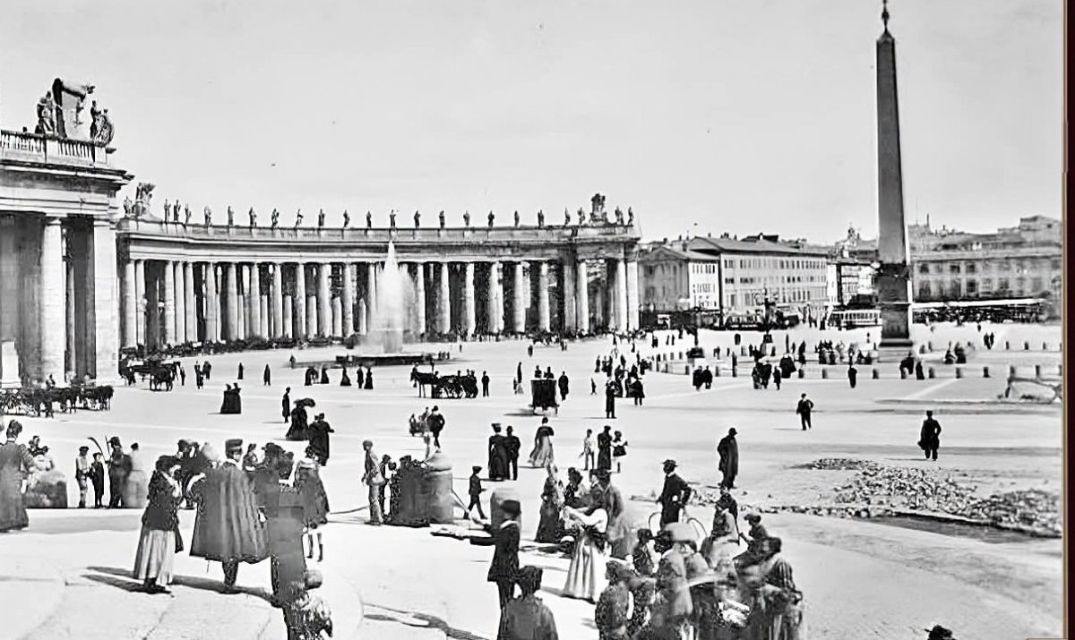 RICORDIdiROMA's tweet photo. Quanno er Borgo arivava ar margine de Piazza San Pietro https://t.co/c5r7kL1Hc6