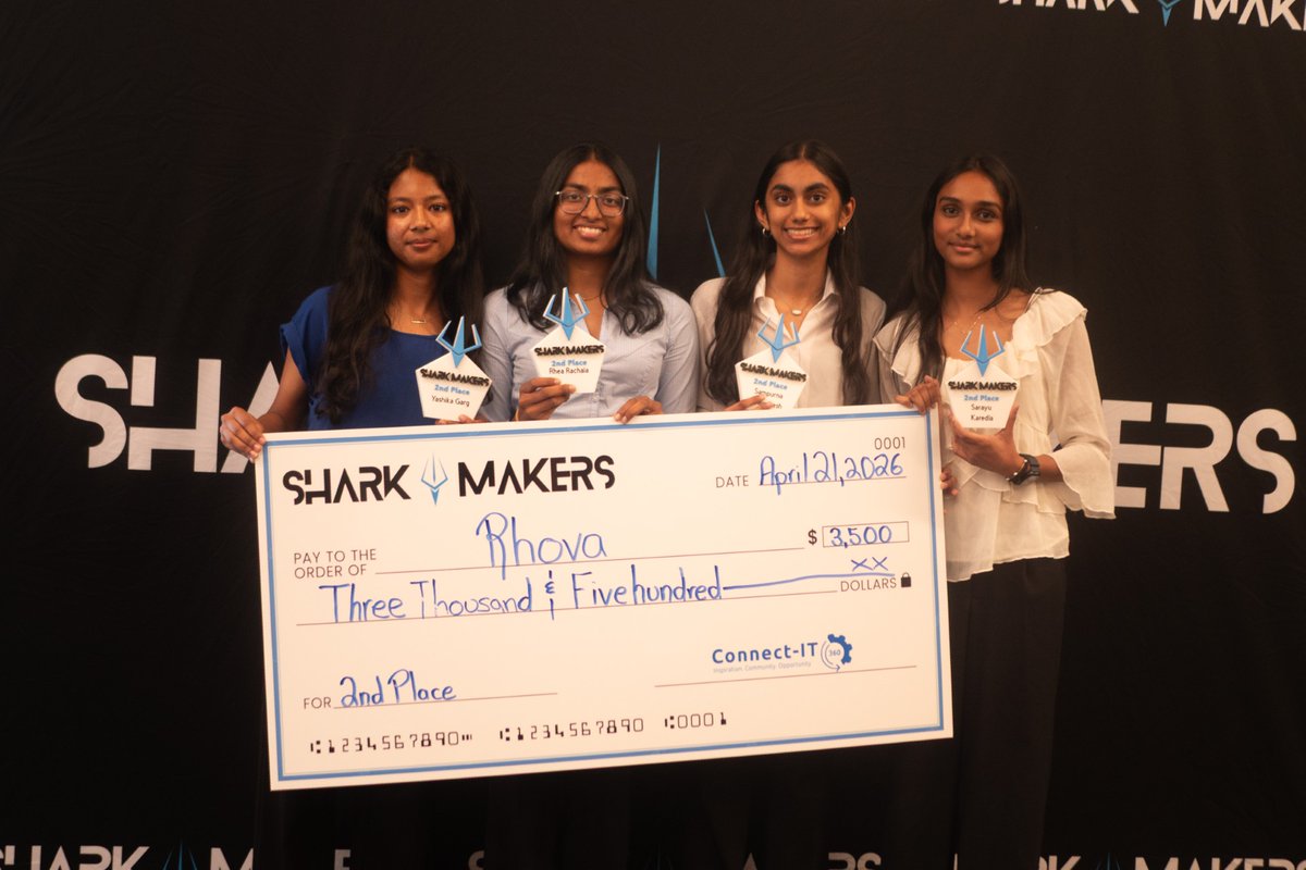 HillsboroughSch's tweet photo. Congratulations to our talented student innovators who earned statewide recognition in the 2025–2026 SharkMakers competition!

Students from Strawberry Crest and Middleton High Schools placed 2nd and 3rd overall with innovative solutions designed to solve real-world challenges.

Congratulations to Teams Rhova and NAVA on this outstanding achievement! 👏