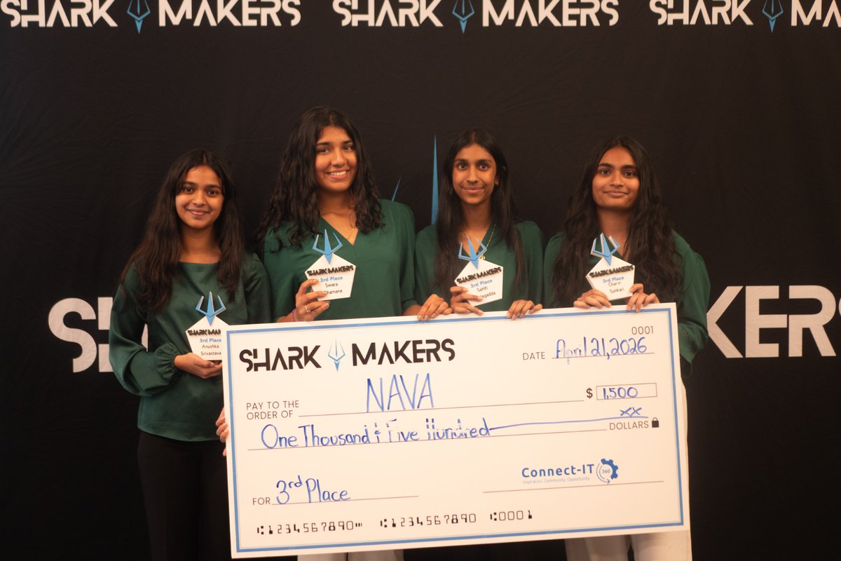 HillsboroughSch's tweet photo. Congratulations to our talented student innovators who earned statewide recognition in the 2025–2026 SharkMakers competition!

Students from Strawberry Crest and Middleton High Schools placed 2nd and 3rd overall with innovative solutions designed to solve real-world challenges.

Congratulations to Teams Rhova and NAVA on this outstanding achievement! 👏