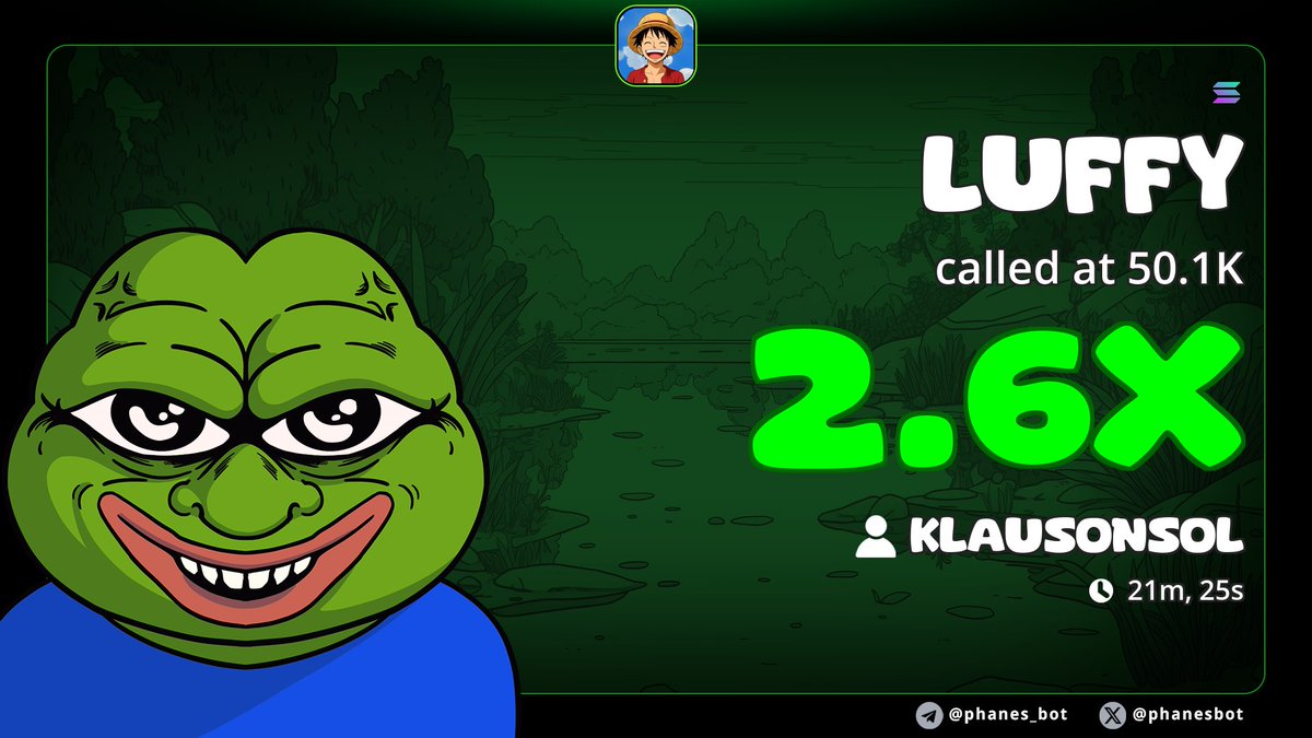 AlphaGemfather's tweet photo. Update on $LUFFY
2.6x up 🦅📊 https://t.co/U824cxytNJ