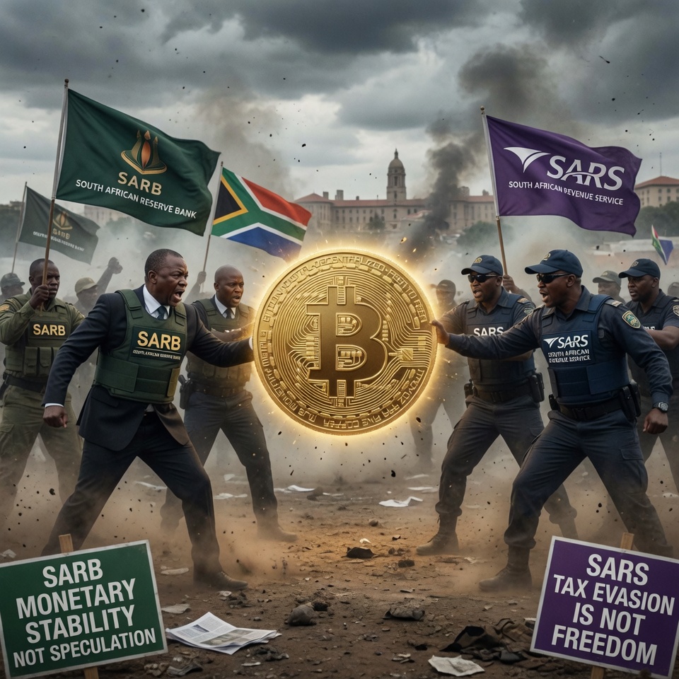 PRDG_ZA's tweet photo. 1/ 🚨 SARS just dropped its Draft Guide to the Taxation of Crypto Assets (1 July 2026) while the Reserve Bank and National Treasury are still in court arguing the exact opposite about what Bitcoin even is.

This isn’t policy. This is government schizophrenia at the expense of your property rights.

The Property Rights Defense Group calls it out: SARS is now directly contradicting SARB on Bitcoin.